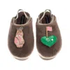 Laines London Women's Brown / Gold / Neutrals Flatform Cloud Slippers With Golf Lover Brooches - Mink In Multi