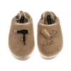 Laines London Women's Brown / Gold / Neutrals Flatform Cloud Slippers With Hairdresser Brooches - Toffee In Brown