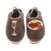 Laines London Women's Brown / Gold / Neutrals Flatform Cloud Slippers With Lobster Platter & Glass Of Fizz Brooche In Brown
