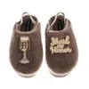 Laines London Women's Brown / Gold / Neutrals Flatform Cloud Slippers With Maid Of Honour Brooches - Mink In Brown