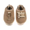 Laines London Women's Brown / Gold / Neutrals Flatform Cloud Slippers With Mother Of The Groom Brooches - Toffee In Brown