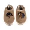Laines London Women's Brown / Gold / Neutrals Flatform Cloud Slippers With Riding Hat & Horse Brooches - Toffee In Multi