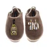 Laines London Women's Brown / Gold / Neutrals Flatform Cloud Slippers With Stripe 70th Birthday & Dom Darling Broo In Multi