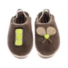 Laines London Women's Brown / Gold / Neutrals Flatform Cloud Slippers With Tennis Lover Brooches - Mink In Burgundy