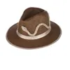 Laines London Women's Brown Straw Woven Hat With Couture Embellished Crystal Snake - Caramel In Brown/gold