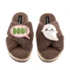 Laines London Women's Brown / Neutrals Boucle Slippers With Limited Edition Laines Loveables Boo The Ghost Hallowe In Brown