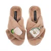 Laines London Women's Brown / Neutrals Classic Laines Slippers With Agave Tequila Brooches - Toffee In Brown