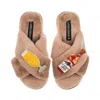 Laines London Women's Brown / Neutrals Classic Laines Slippers With Laines American Lager Brooches - Toffee In Brown
