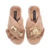 Laines London Women's Brown / Neutrals Classic Laines Slippers With Mother Of The Bride Brooches - Toffee In Brown