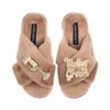 Laines London Women's Brown / Neutrals Classic Laines Slippers With Mother Of The Groom Brooches - Toffee In Brown