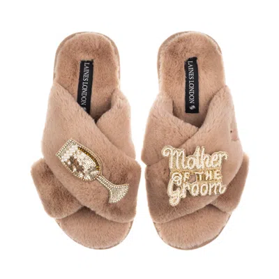 Laines London Women's Brown / Neutrals Classic Laines Slippers With Mother Of The Groom Brooches - Toffee