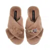 Laines London Women's Brown / Neutrals Classic Laines Slippers With Plump It Pout Brooches - Toffee In Brown