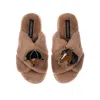 Laines London Women's Brown / Neutrals Classic Laines Slippers With Riding Hat & Horse Brooches - Toffee In Brown