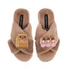 Laines London Women's Brown / Neutrals Classic Slippers With Laines Lovables Eggs & Flour Brooches - Toffee In Brown