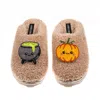 Laines London Women's Brown / Neutrals Closed Toe Slippers With Limited Edition Laines Lovables Pumpkin & Cauldron In Brown