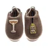 Laines London Women's Brown / Neutrals / Gold Flatform Cloud Slippers With Dom Darling Champagne Brooches - Mink In Brown