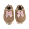 Laines London Women's Brown / Neutrals / Gold Flatform Cloud Slippers With Pink Stripe Bow Brooches - Toffee In Multi