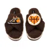 Laines London Women's Brown / Neutrals Laines Neutral Boucle Slippers With Basketball Lover Brooches - Chocolate