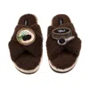 Laines London Women's Brown / Neutrals Laines Neutral Boucle Slippers With Caviar & Blini Brooches - Chocolate