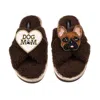 Laines London Women's Brown / Neutrals Laines Neutral Boucle Slippers With Cookie The Frenchie & Dog Mum / Mom - C