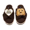 Laines London Women's Brown / Neutrals Laines Neutral Boucle Slippers With Enki-doo The Cockapoo & Dog Mum/mom Bro In Brown