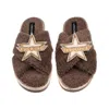 Laines London Women's Brown / Neutrals Laines Neutral Boucle Slippers With Fucking Fabulous Brooches - Mink
