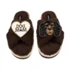 Laines London Women's Brown / Neutrals Laines Neutral Boucle Slippers With Louie King Charles & Dog Mum/mom Brooch