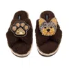 Laines London Women's Brown / Neutrals Laines Neutral Boucle Slippers With Minnie The Yorkie & Paw Brooches - Choc