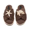 Laines London Women's Brown / Neutrals Laines Neutral Boucle Slippers With Pearl Starfish & Turtle Brooches - Mink