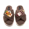Laines London Women's Brown / Neutrals Laines Neutral Boucle Slippers With Summer Punch Brooches - Mink In Brown