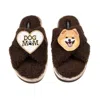 Laines London Women's Brown / Neutrals Laines Neutral Boucle Slippers With Teddy The Pomeranian & Dog Mum/mom Broo