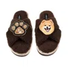 Laines London Women's Brown / Neutrals Laines Neutral Boucle Slippers With Teddy The Pomeranian & Paw Brooches - C