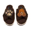 Laines London Women's Brown / Neutrals Laines Neutral Boucle Slippers With Tutu The Poodle & Paw Brooches - Chocol