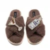Laines London Women's Brown / Neutrals Laines Neutral Boucle Slippers With Vodka Martini Brooches - Mink In Brown