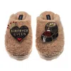 Laines London Women's Neutrals / Brown Teddy Closed Toe Laines X Juliet Sear Slippers With Airfryer Queen Brooches In Brown