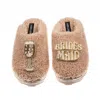 Laines London Women's Brown / Neutrals Teddy Closed Toe Slippers With Bridesmaid Brooches - Toffee In Brown