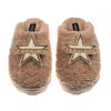 Laines London Women's Brown / Neutrals Teddy Closed Toe Slippers With Fucking Fabulous Brooches - Toffee In Brown