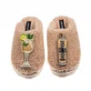 Laines London Women's Brown / Neutrals Teddy Closed Toe Slippers With Hugo Spritz Brooches - Toffee In Neutral