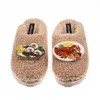 Laines London Women's Brown / Neutrals Teddy Closed Toe Slippers With Lobster Platter & Oyster Brooches - Toffee In Brown