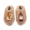 Laines London Women's Brown / Neutrals Teddy Closed Toe Slippers With Summer Punch Brooches - Toffee In Brown