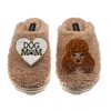 Laines London Women's Neutrals / Brown Teddy Closed Toe Slippers With Tutu The Poodle & Dog Mum / Mom Brooches - T In Brown