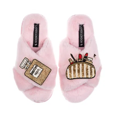 Laines London Women's Classic Laines Slippers With Beauty Bag & Perfume Brooches - Pink