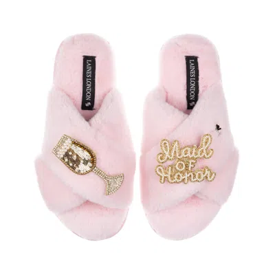 Laines London Women's Classic Laines Slippers With Maid Of Honor Brooches - Pink