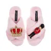 Laines London Women's Classic Laines Slippers With Royal Crown & Grenadier Guard Brooches - Pink In Pink
