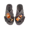 Laines London Women's Classic Laines Slippers With Summer Spritzer Brooches - Grey In Grey