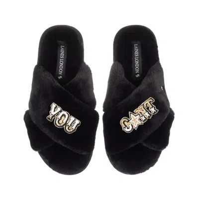 Laines London Women's Classic Laines Slippers With You Cunt Brooches - Black