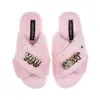 Laines London Women's Classic Laines Slippers With You Cunt Brooches - Pink In Pink