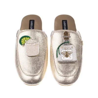 Laines London Women's Classic Mules With Agave Tequila Brooches - Gold In Multi
