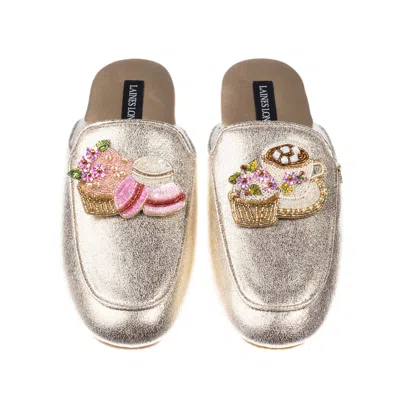 Laines London Women's Classic Mules With Macaroon Brooches - Gold In Gray