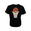 Laines London Women's Embellished Basketball T-shirt - Black In Black